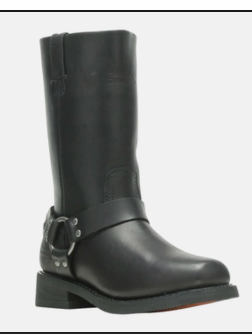 Harley-Davidson Black Leather Hustin Ride 11in Harness Mid-Calf Moto Boots